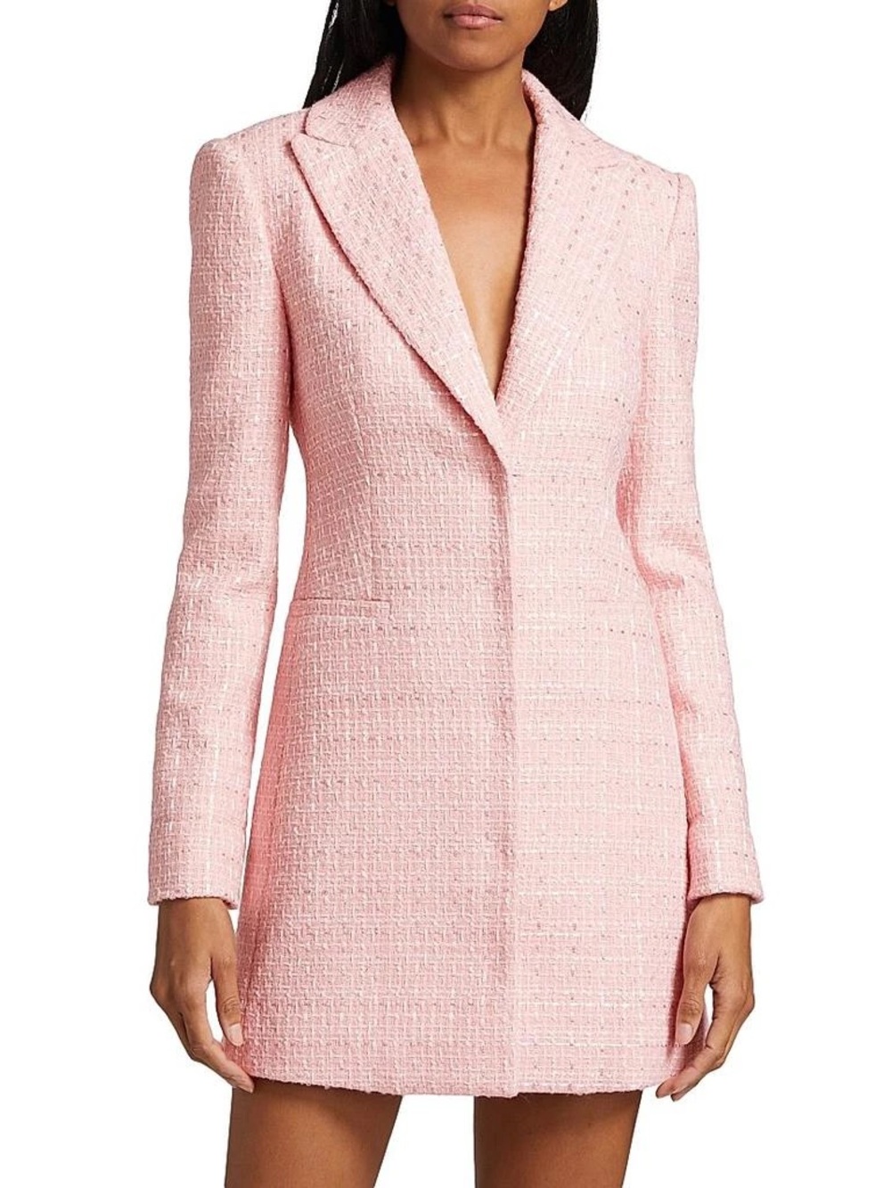 NWT Alice + Olivia Pink Justin Tweed Blazer Minidress / Coat size 6